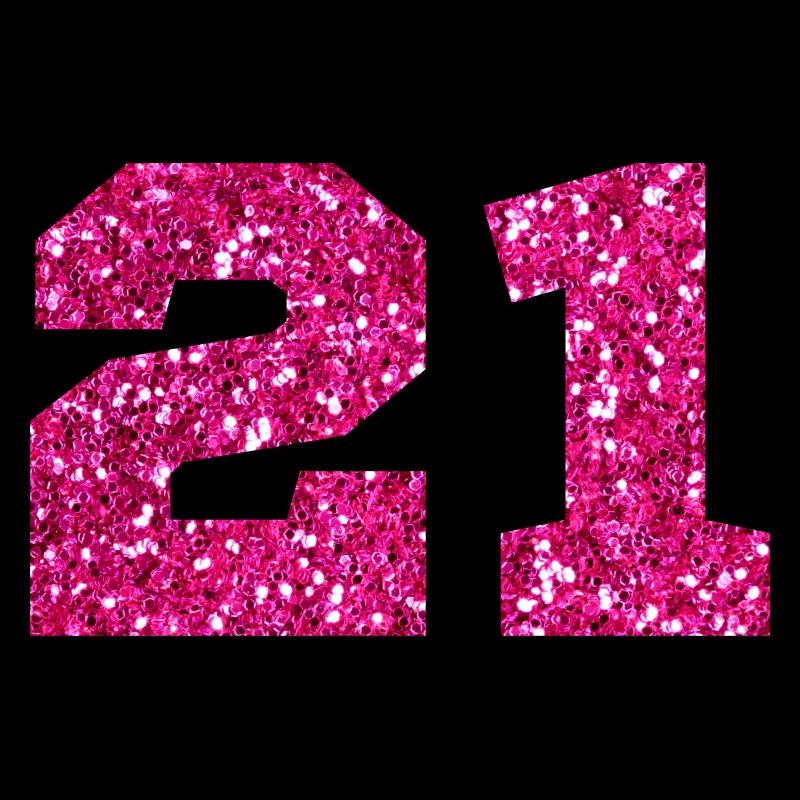 Nummer 21 Pink Glitter - 21. Geburtstag