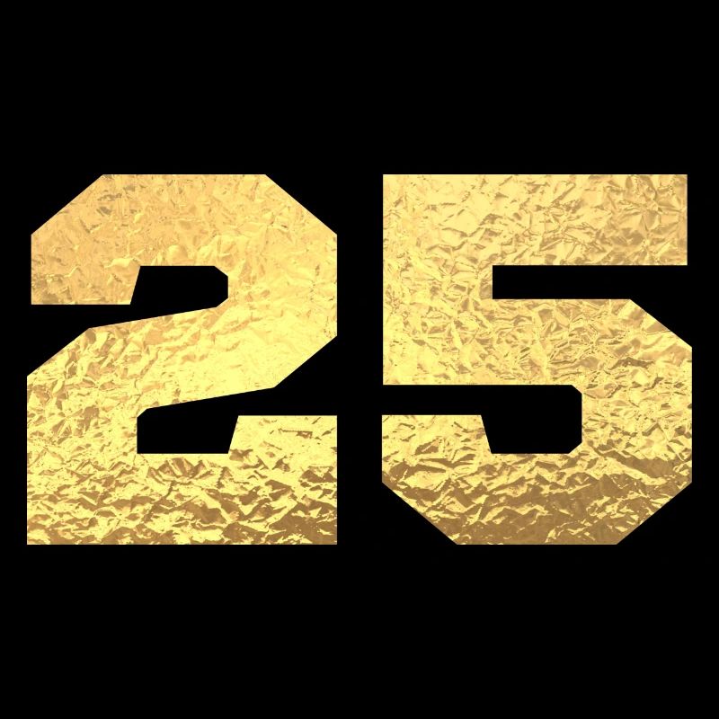 Numéro 25 paillettes doré - 25e anniversaire