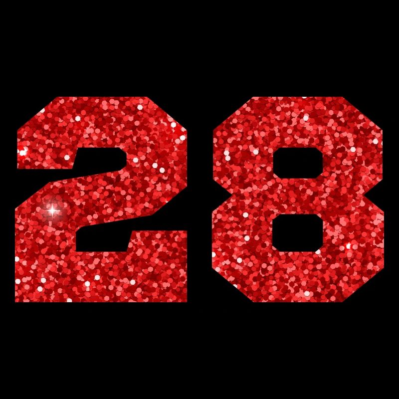 Nummer 28 Roter Glitzer - 28-jähriges Jubiläum