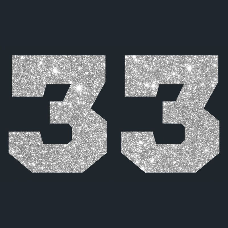 Number 33 Silver Glitter - 33rd Anniversary