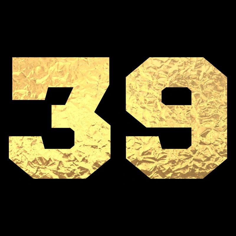 Numéro 39 paillettes doré - 39e anniversaire