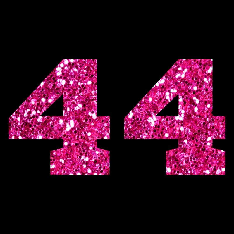 Number 44 Pink Glitter - 44th Anniversary