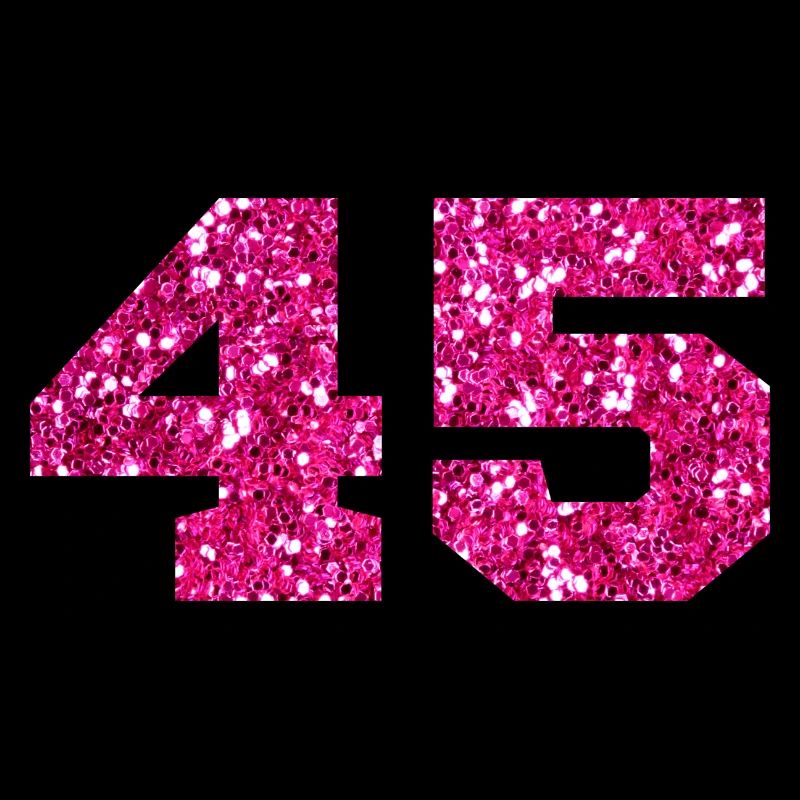 Numéro 45 paillettes rose - 45e anniversaire