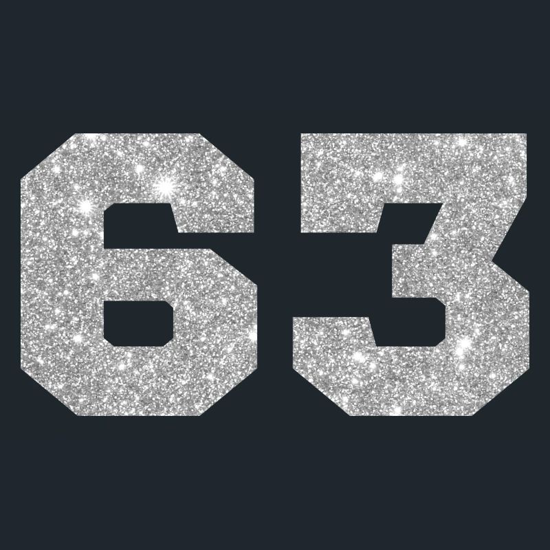 Number 63 Silver Glitter - 63rd Birthday