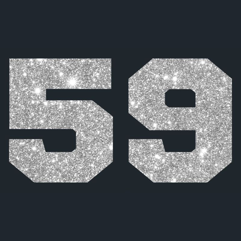 Number 59 Silver Glitter - 59th Anniversary