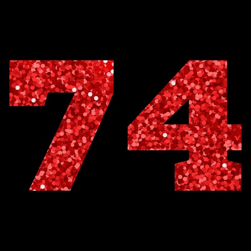 74 Roter Glitzer - 74 Geburtstag