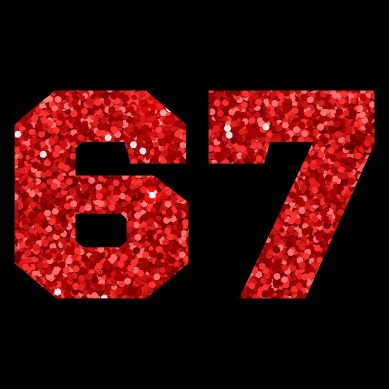 Nummer 67 Roter Glitzer - 67. Geburtstag