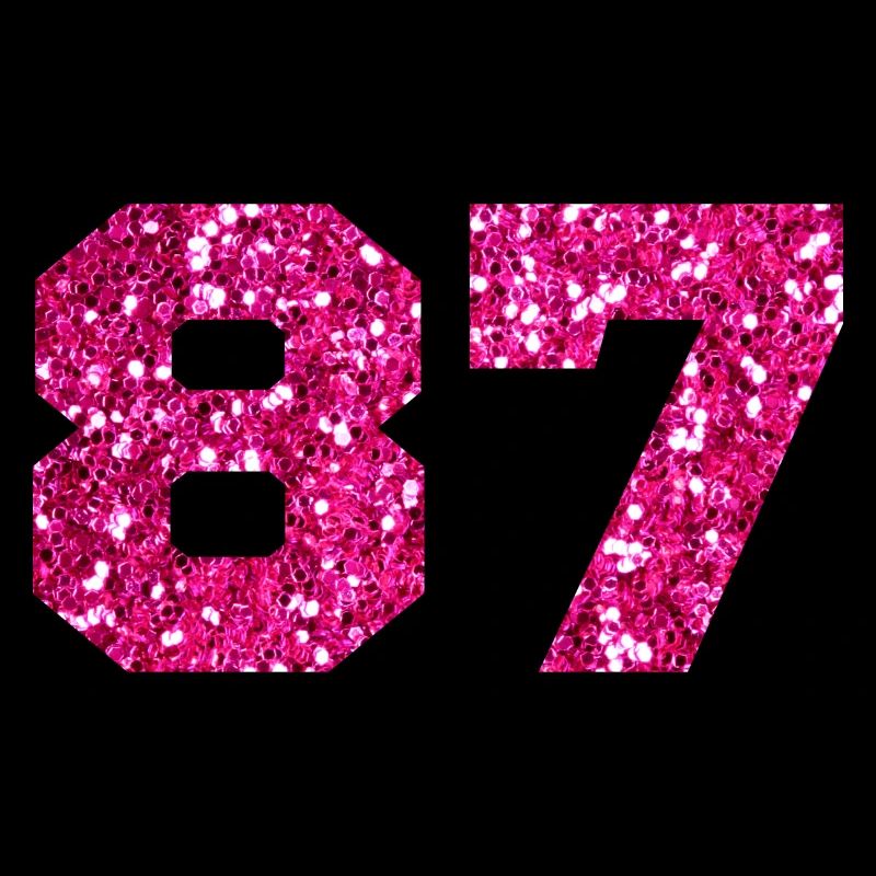 Nummer 87 Pink Glitter - 87. Geburtstag