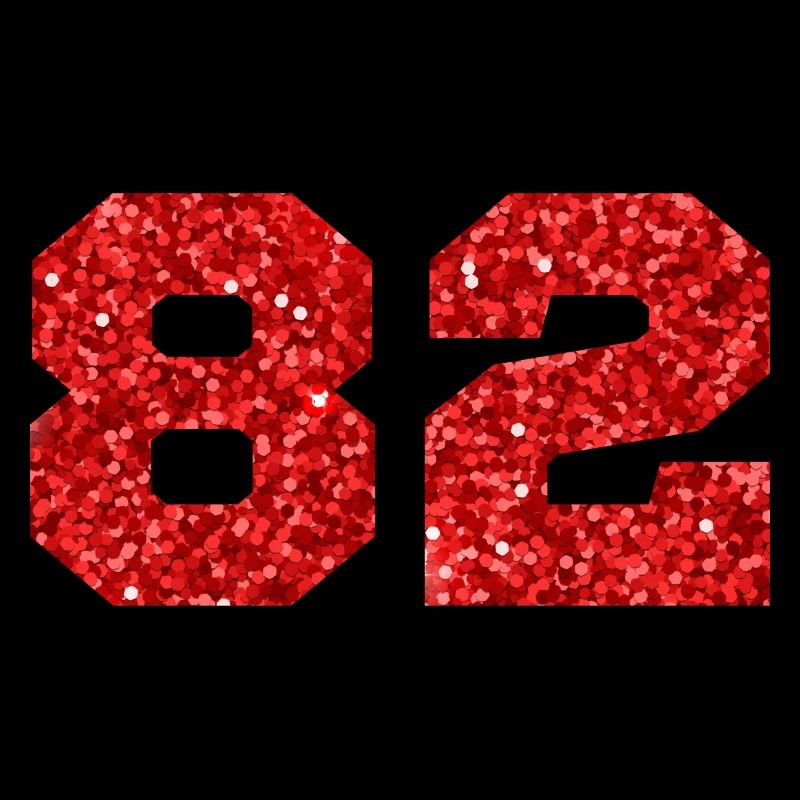 Nummer 82 Roter Glitzer - 82. Geburtstag