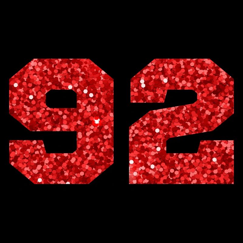 Nummer 92 Roter Glitzer - 92. Geburtstag