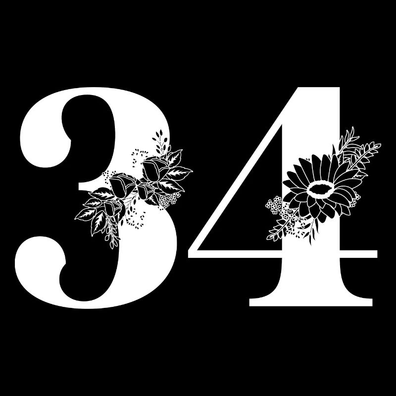 Nummer 34 Schwarze Blumen - 34. Blumengeburtstag