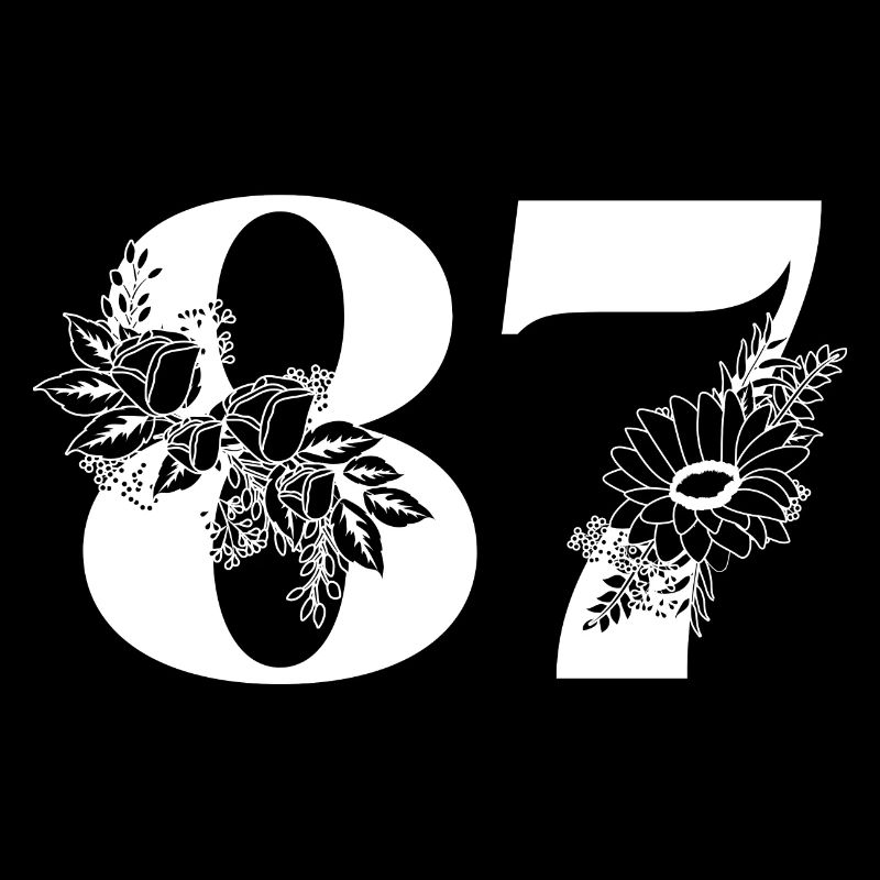 Nummer 87 Schwarze Blumen - 87. Blumengeburtstag