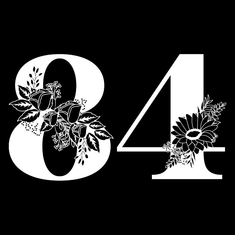 Nummer 84 Schwarze Blumen - 84. Blumengeburtstag