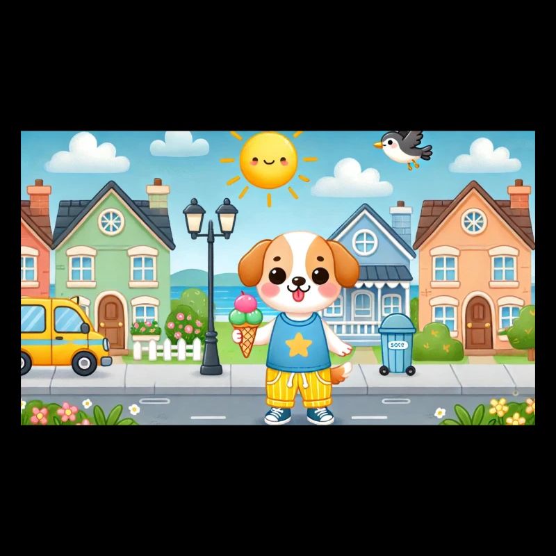 Kleiner Hund mit Eis