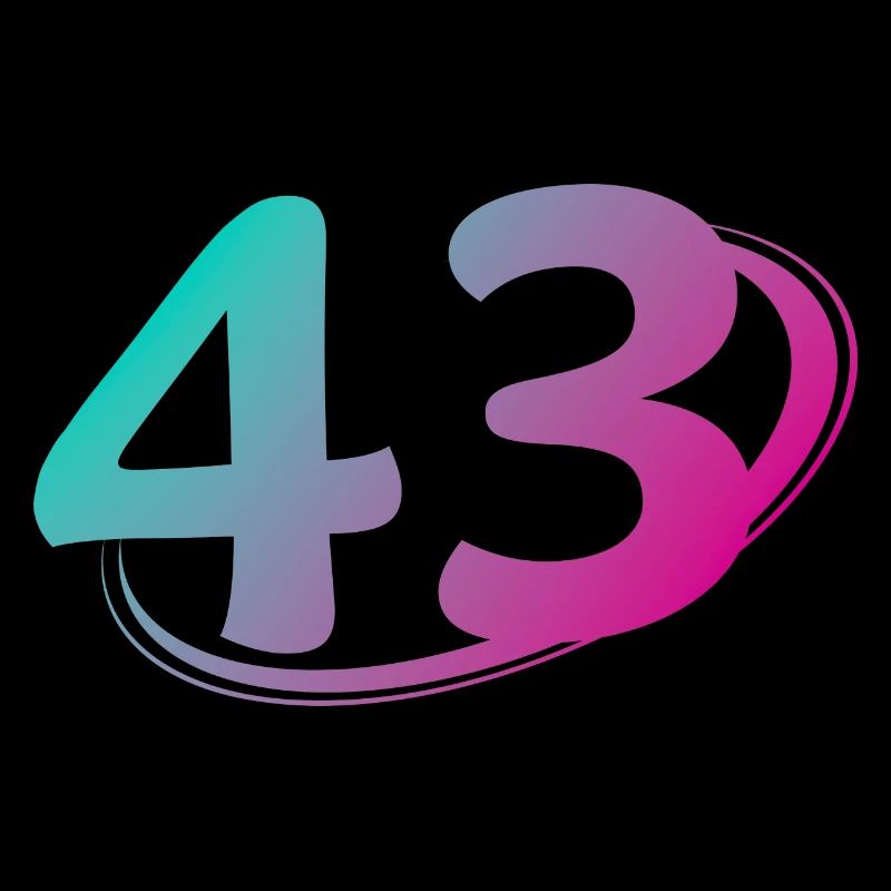 Numéro 43 multicolore