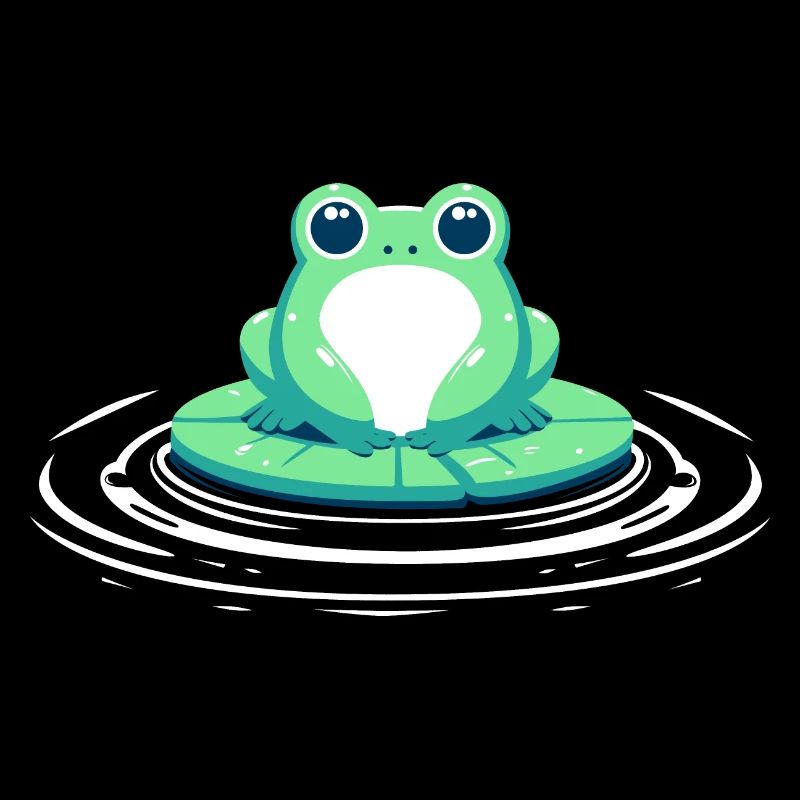 Frosch auf Seerosenblatt