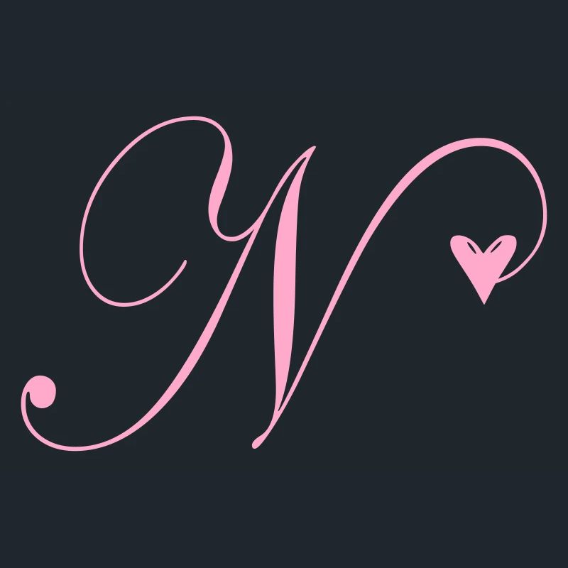 Monogramm N Herz Ranke