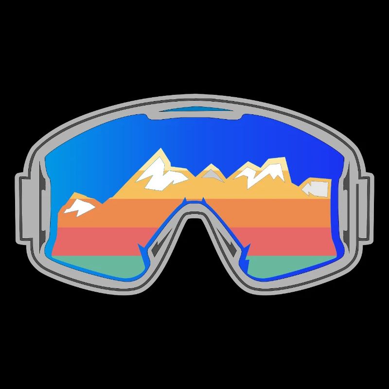Skibrille Skifahrer Vintage Design hell