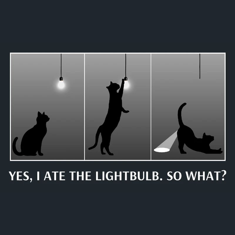 Funny Cat Ate Lightbulb So What Sassy Glow Butt