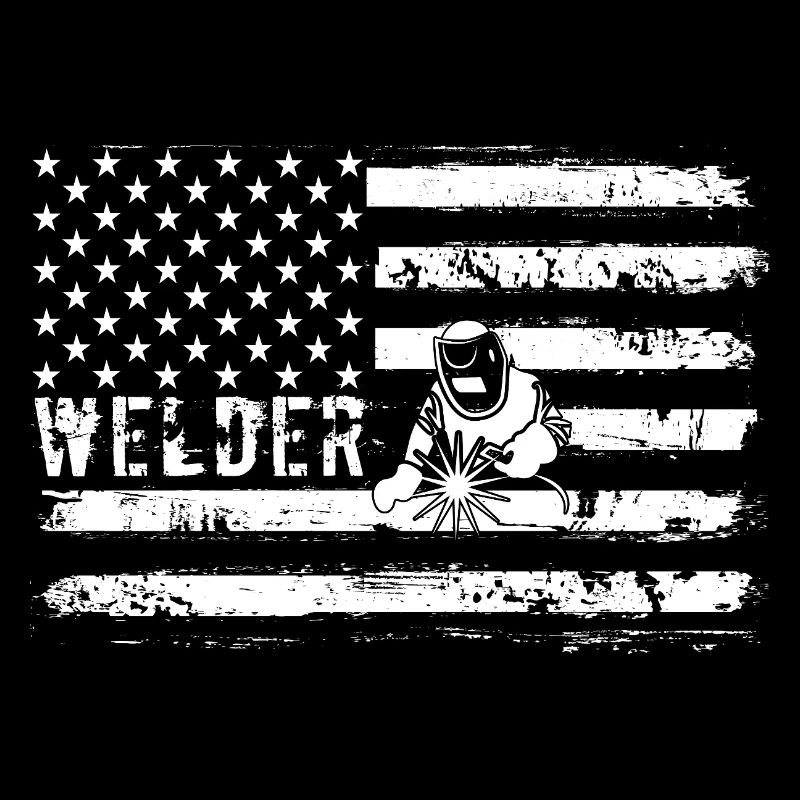 Welder Cat on US Flag