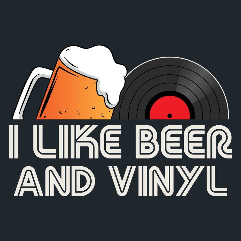 J’aime le design rétro de bière et de vinyle
