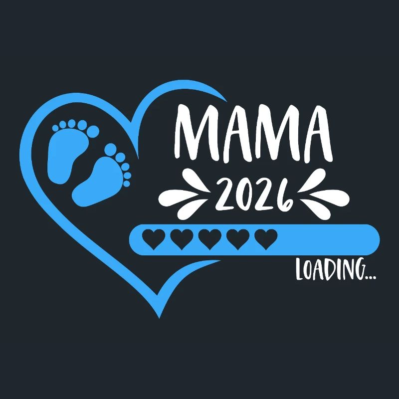 Mama 2026 loading Herz Version Junge blau