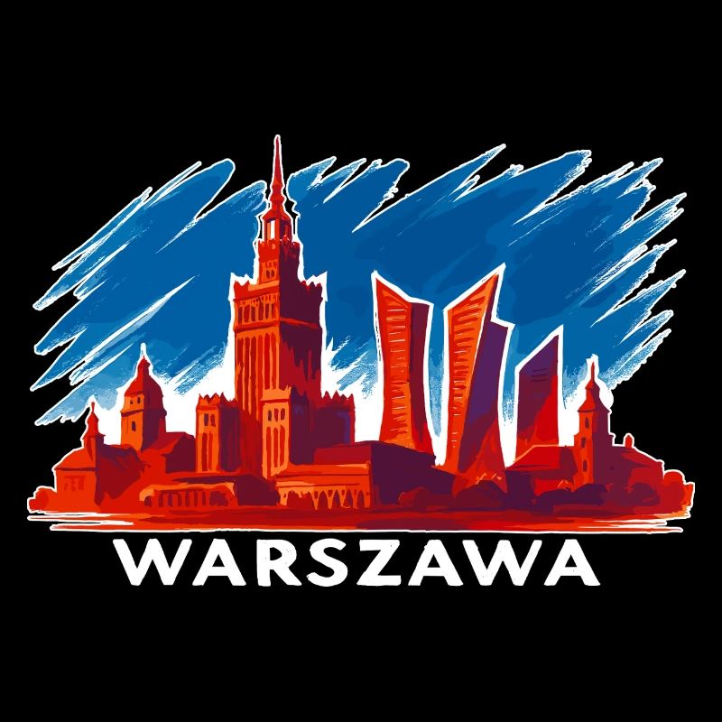 Warschau Skyline Kunst – Warszawa Silhouette