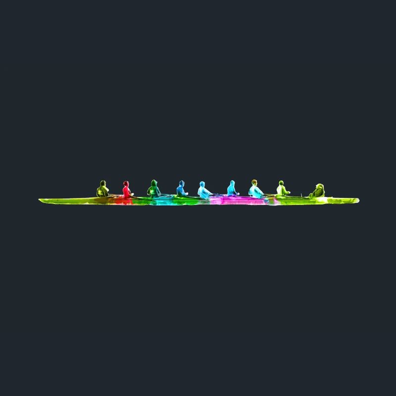 Colorful eighth rowing boat