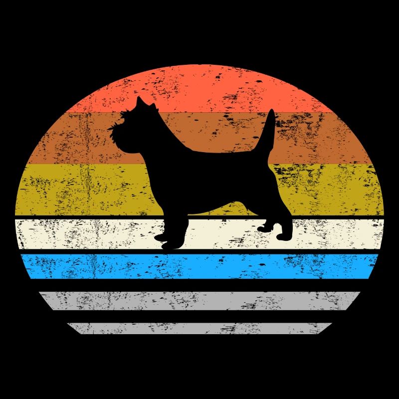 Cairn Terrier Hund - Retro Style Silhouette