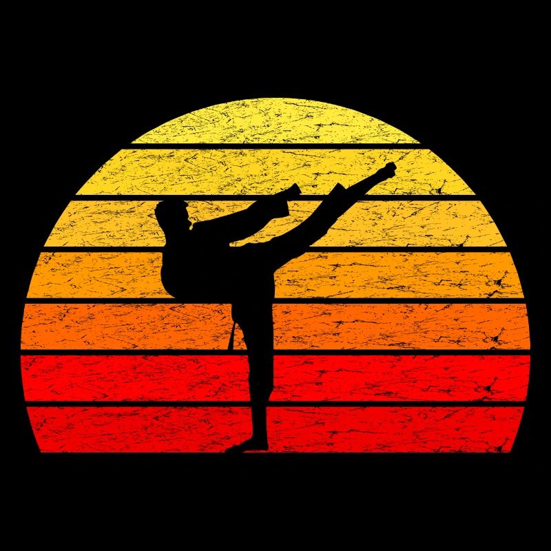 Taekwondo - Coucher de soleil style rétro