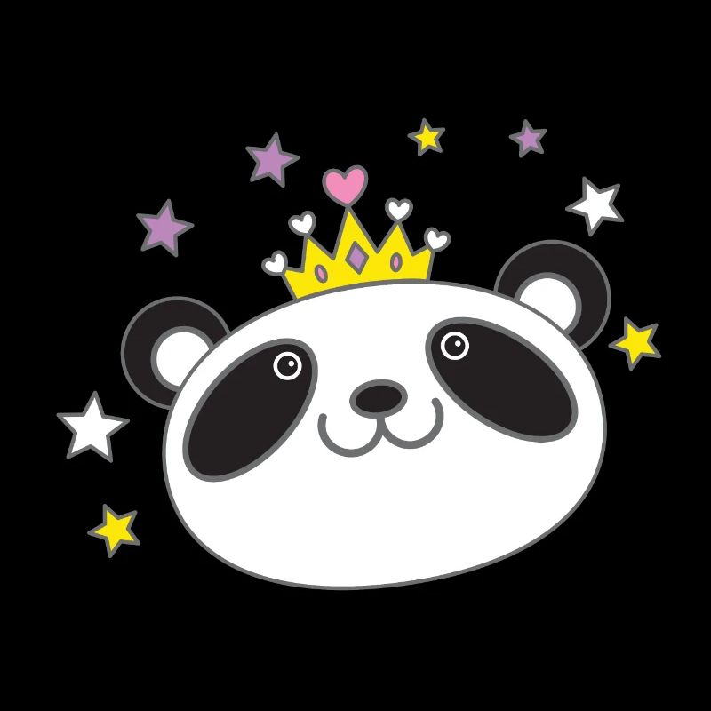 couronne de visage de panda dans une couronne royale