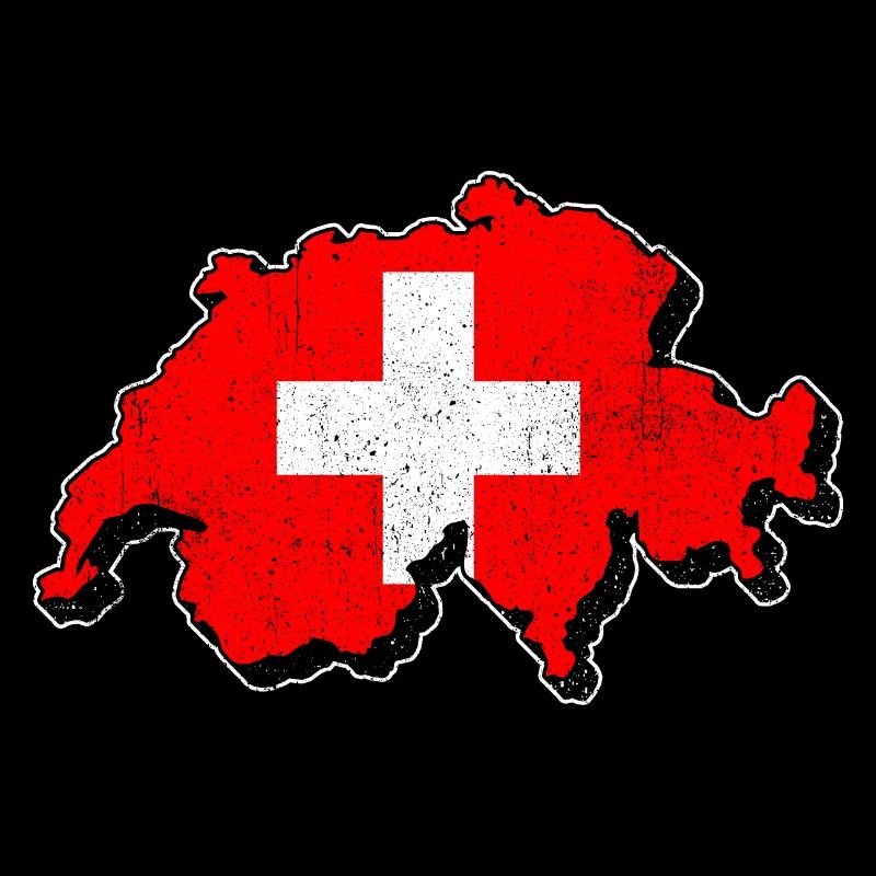 Carte de la Suisse avec le drapeau suisse