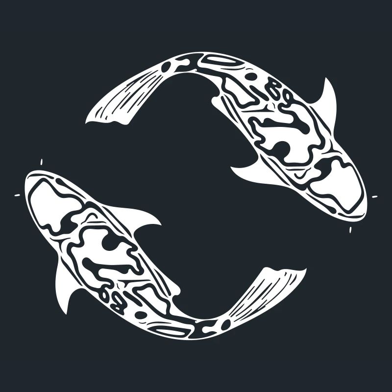 Two Koi Carp Fish Vector