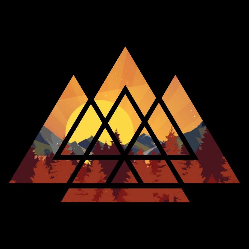 Sunset - Geometrisch - Wandern - Berge - Camping