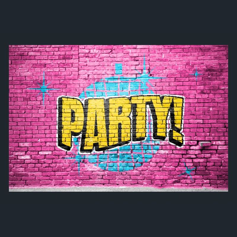 Party Disco Comic Style Bubble Graffiti Lettering