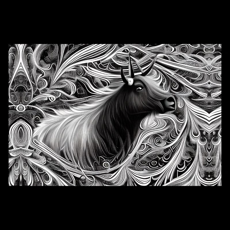 Taureau de Camargue abstrait