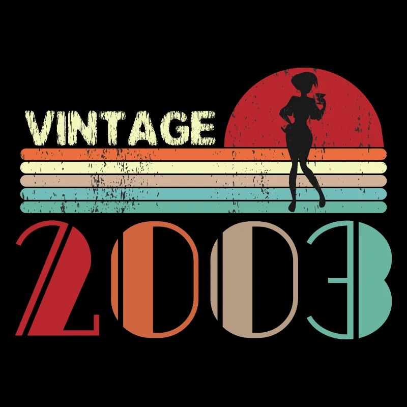 Vintage 2003 Anniversaire rétro sunset design