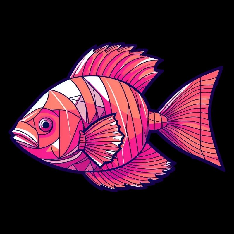 Magenta geometrical fish