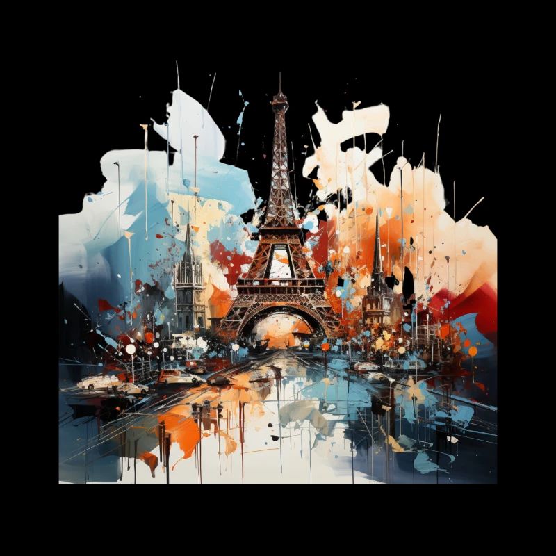 Fascinante peinture abstraite de la Tour Eiffel