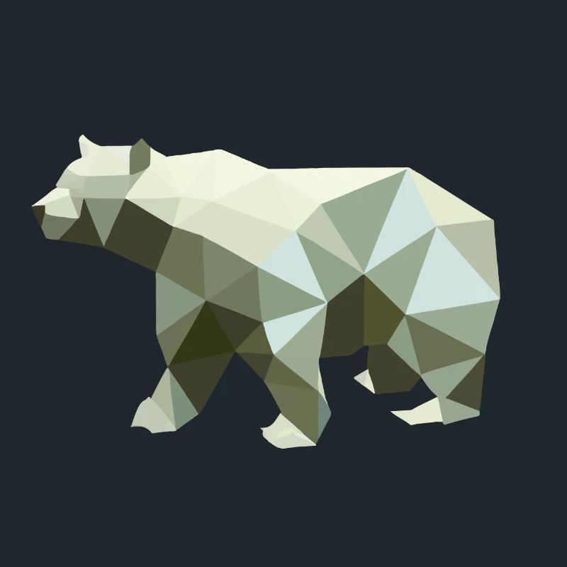 Bear, Polygon, Angular, Hiking, Trees, Animal, Mountains, Nature