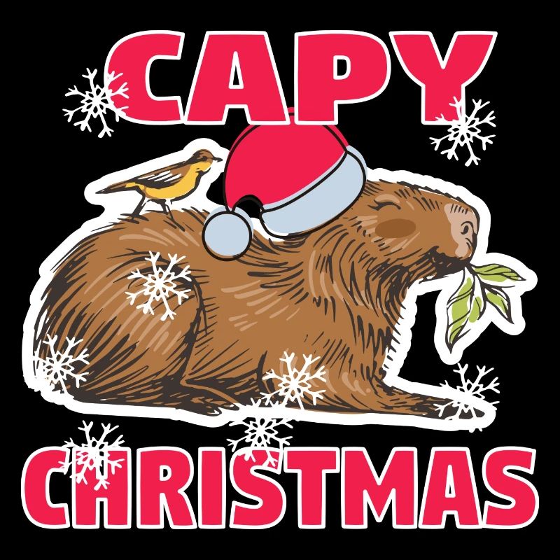 Capybara Neige Noël Capybara Hiver