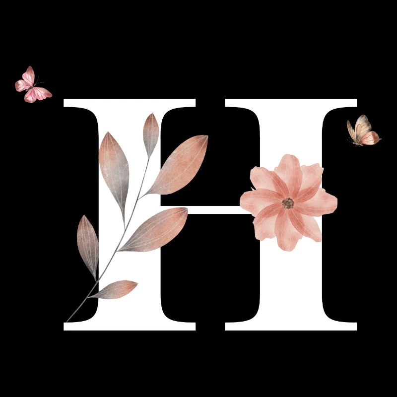 Buchstabe h Wildblumen Aquarelle