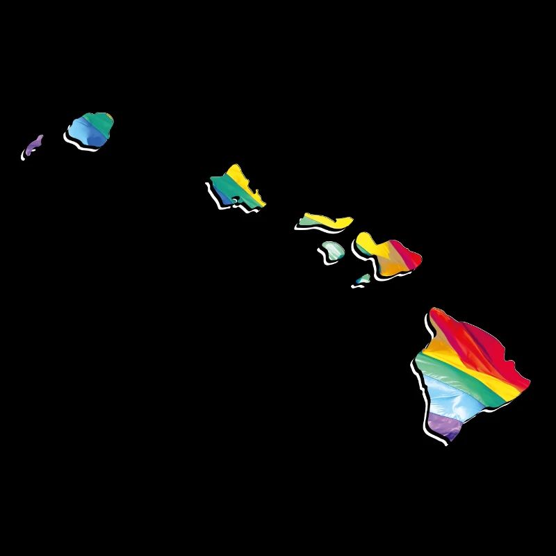 Drapeau LGBTQ sur la carte de l’État d’Hawaï