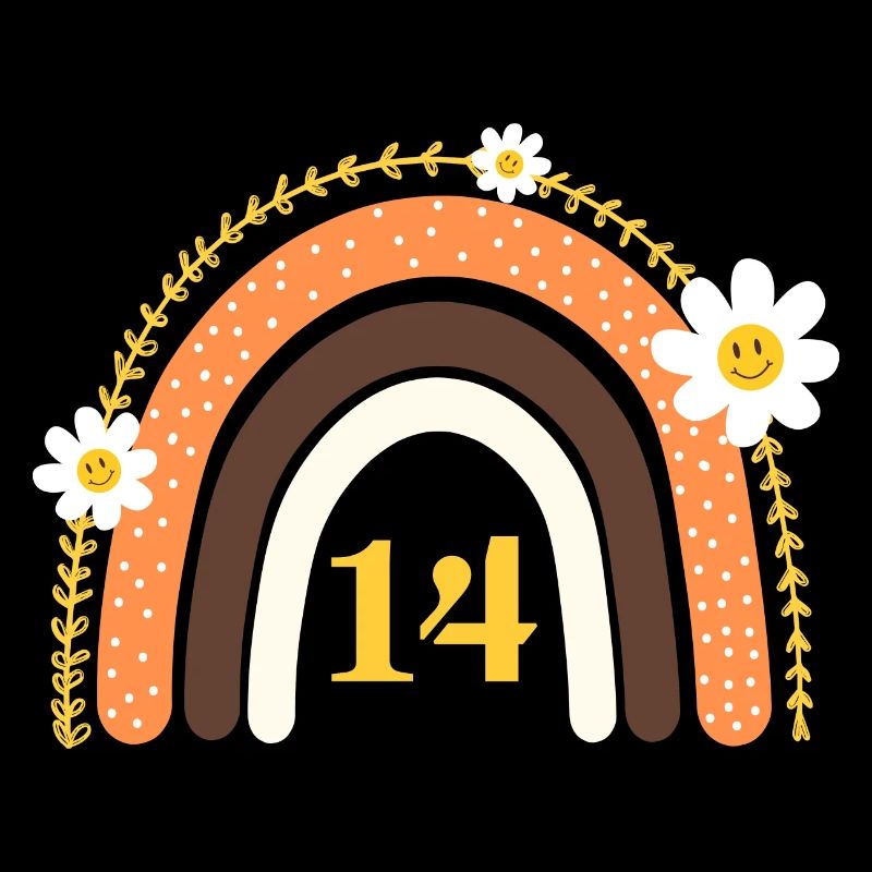 14e anniversaire rainbow jaune