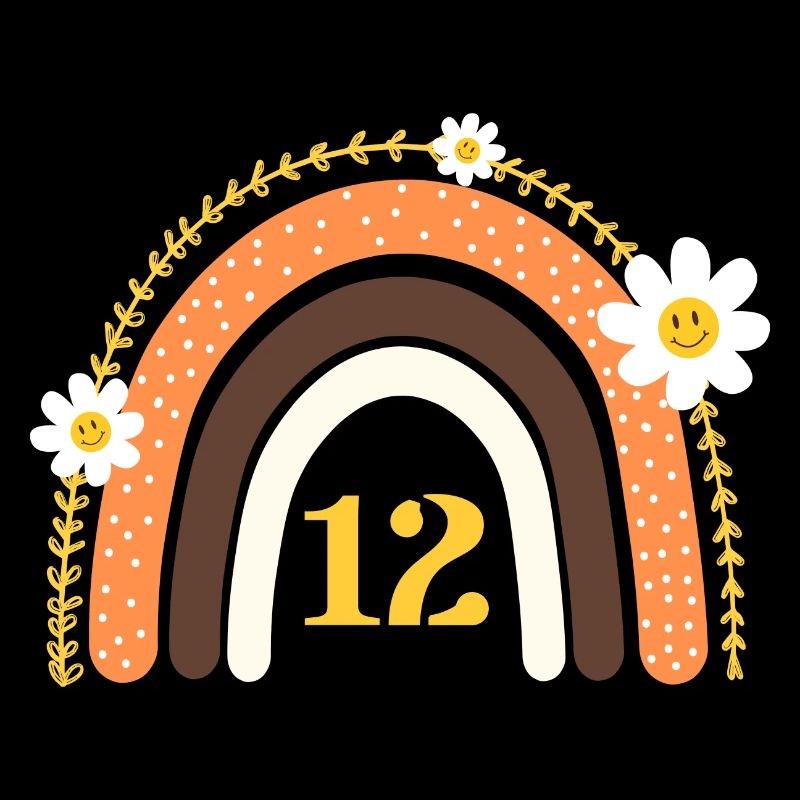 12e anniversaire rainbow jaune