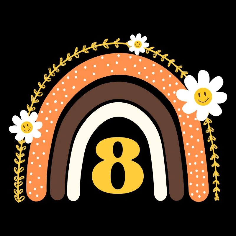 8e anniversaire rainbow jaune