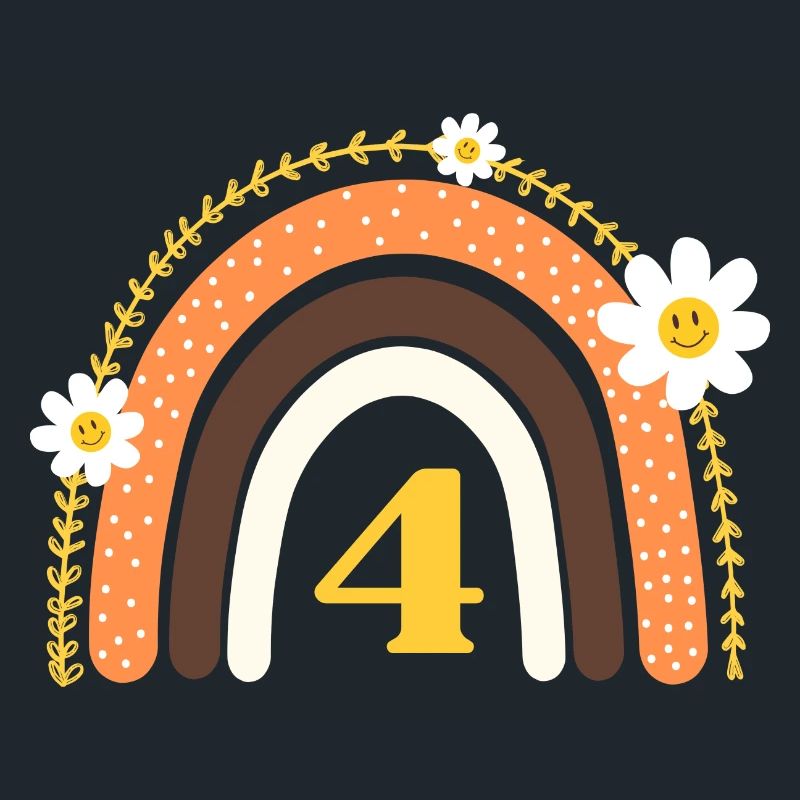4e anniversaire rainbow jaune