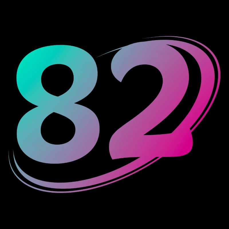 Numéro 82 multicolore