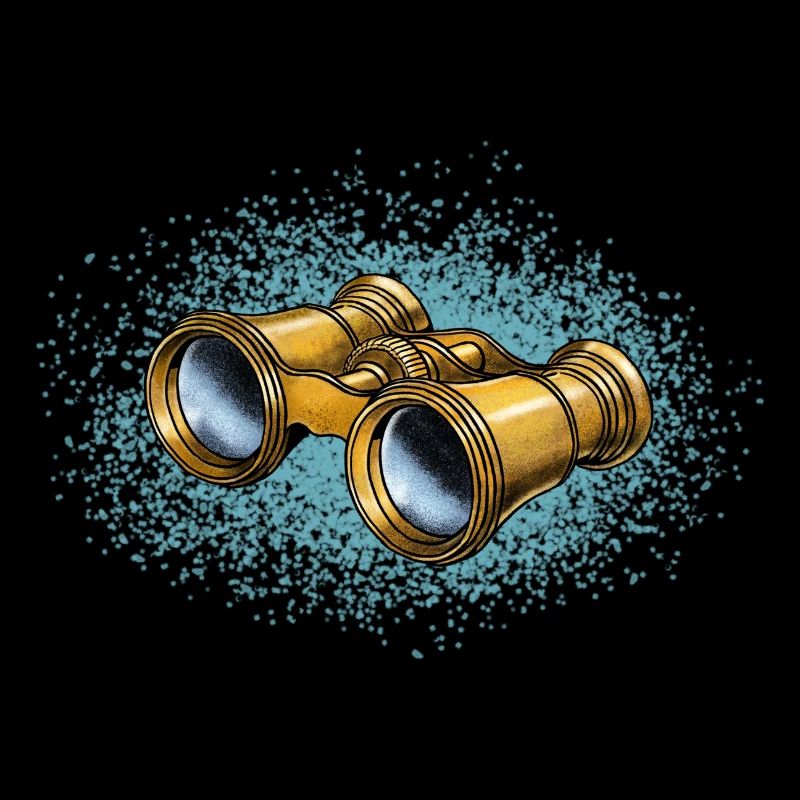 Das antike goldene Fernglas in Retro Design.