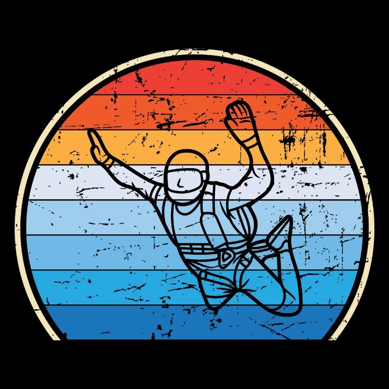Retro Fallschirm Fallschirmspringen Skydiving